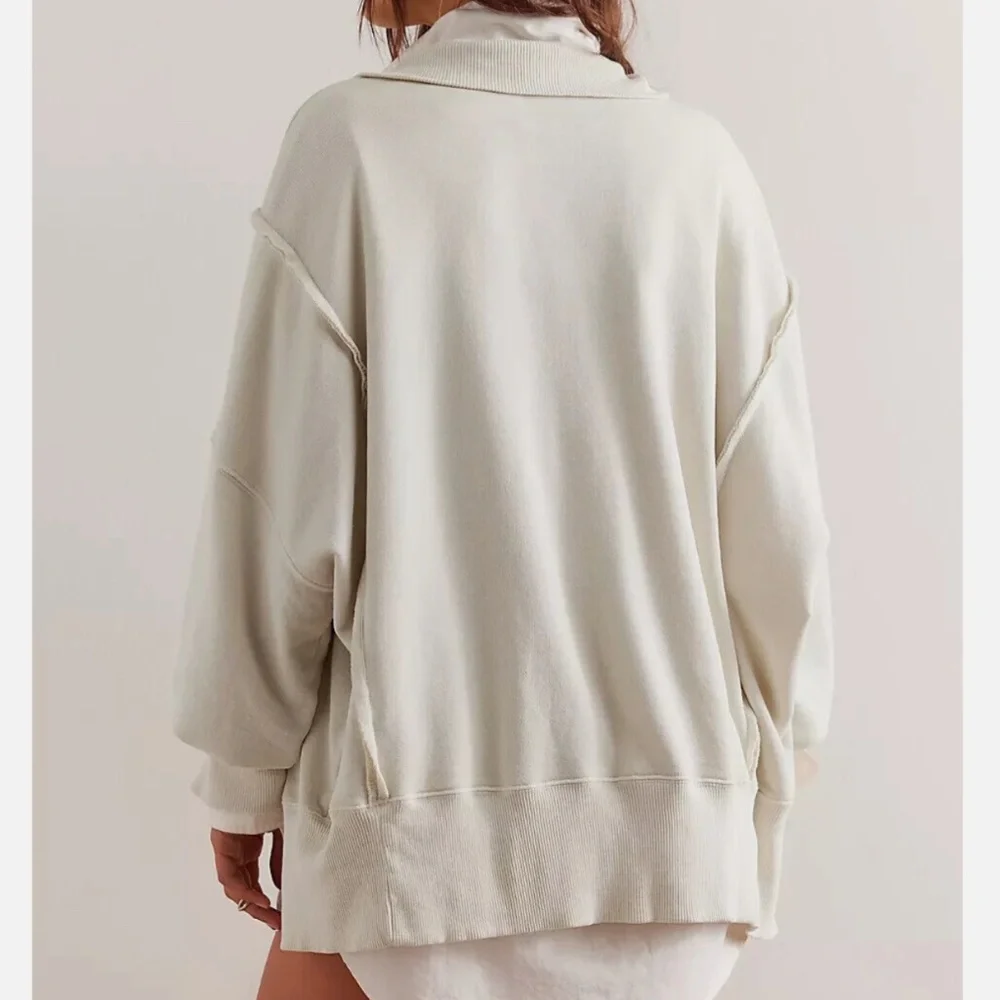 FP We The Free Camden Henley Sweatshirt in Grey Opal sz lg NWT - Picture 2 of 9